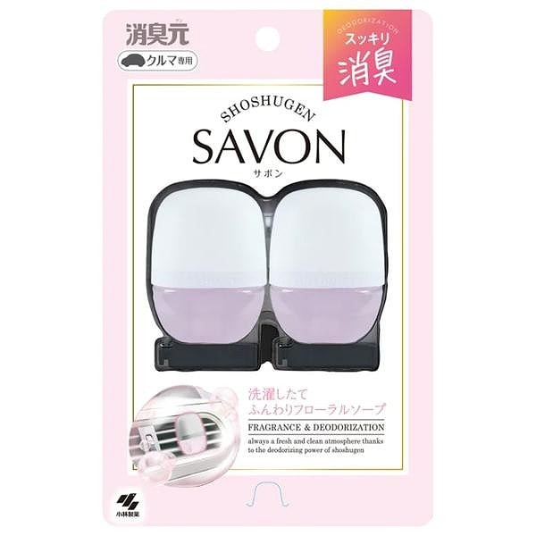 小林製薬 クルマの消臭元　SAVON　クリップ　フローラル2P