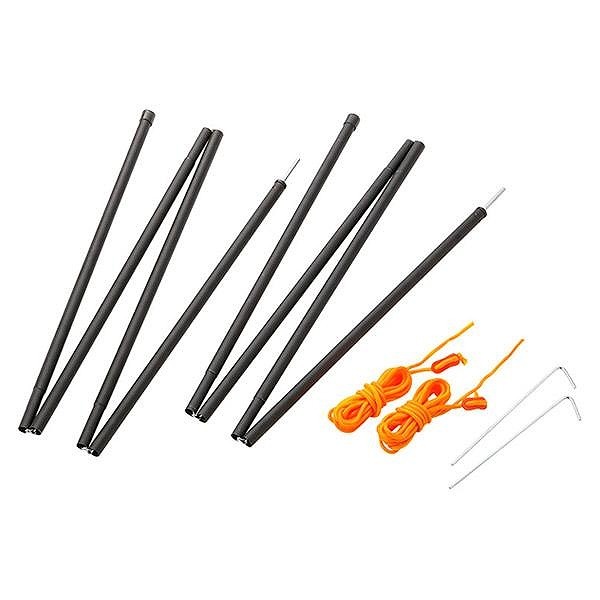 キャプテンスタッグ スチールポール180BK2本セット（ロープ・ペグ） UA-4514