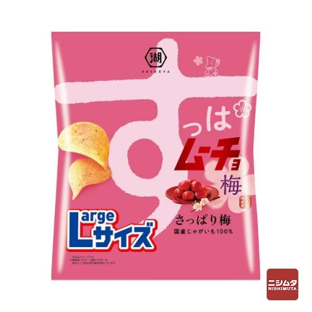 湖池屋　すっぱムーチョチップス　さっぱり梅　ラージサイズ　118g　お菓子　ポテトチップス【ｍ特】
