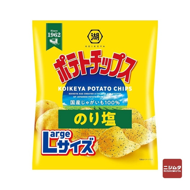 湖池屋　ポテトチップス　のり塩　ラージサイズ　122g　お菓子【ｍ特】
