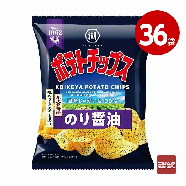 湖池屋　ポテトチップス　のり醤油　50g×36袋【送料無料】 【ｍ特】