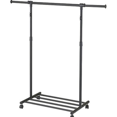 ドウシシャ ハンガーラック 楽ちん上げ下げハンガーシングル 幅80cmRPHS-80ブラック 【同梱不可】【送料無料】