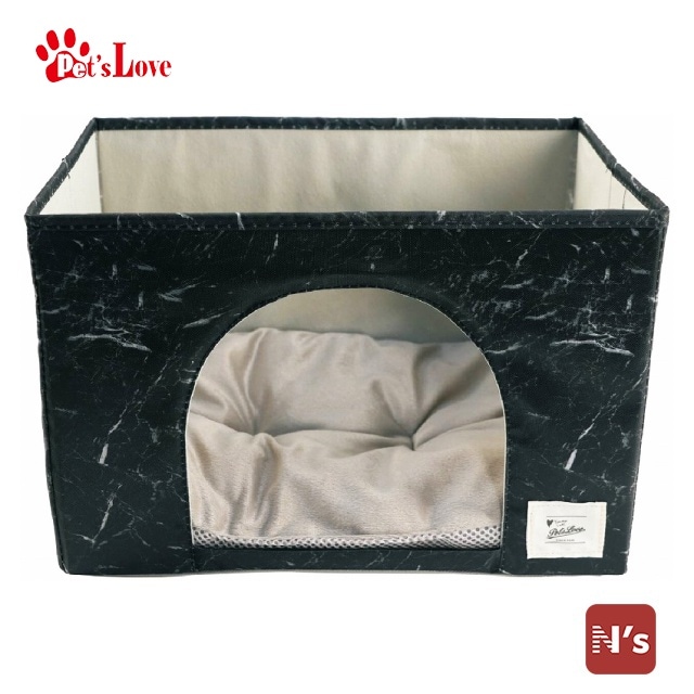 ペッツラブ　コンパクトペットハウス　マーブルブラック　YSMI-01-BK【N's】