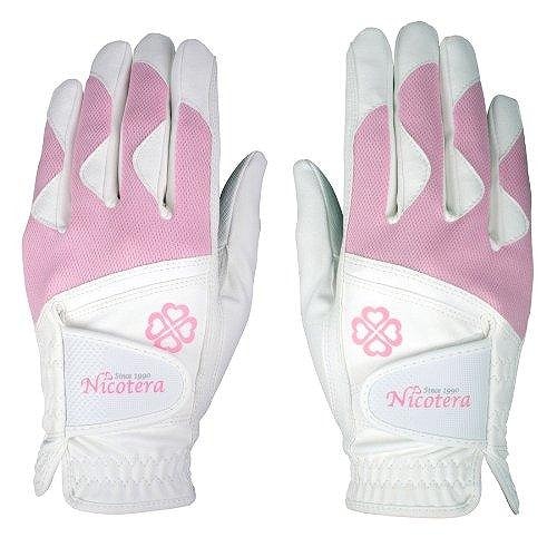 LEZAX(レザックス) ニコテラ ゴルフグローブ（両手用） NTGL-3407 ホワイト L（21～22cm）