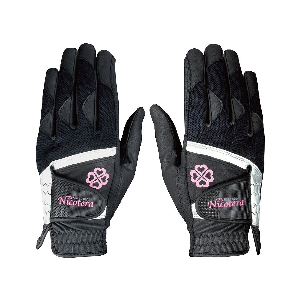 LEZAX(レザックス) ニコテラ ゴルフグローブ（両手用）NTGL-3407 ブラック  L（21～22cm）