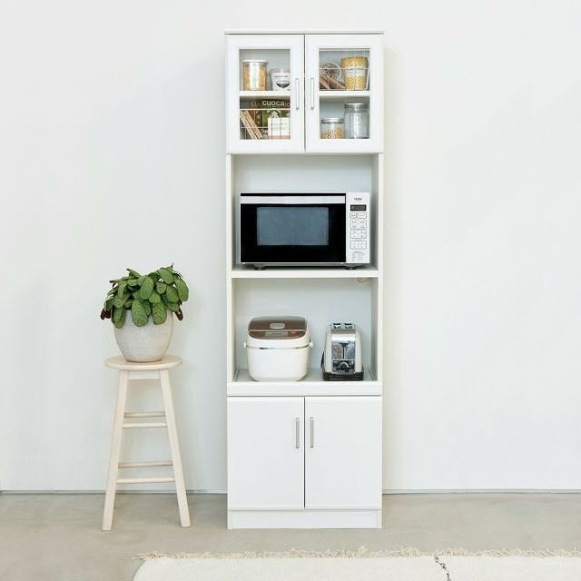 白井産業 ベアルモ 家電収納キャビネット BRM-1855SLWH ホワイト