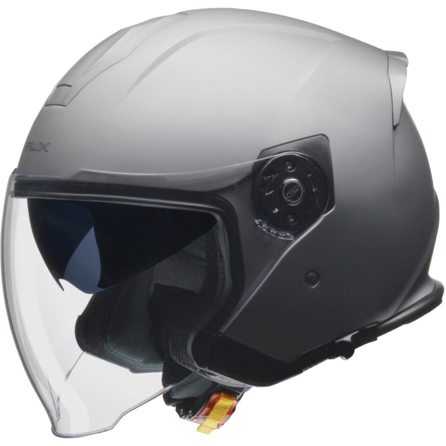 リード工業(LEAD)  インナーシールド付き ジェットヘルメット FLX マットシルバー Lサイズ