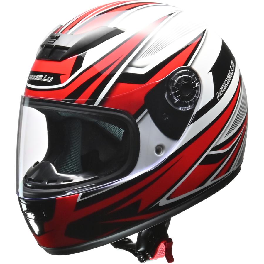 リード工業(LEAD)  MODELLO (モデーロ)  バイクヘルメット フルフェイス  ホワイト フリーサイズ