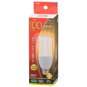 オーム電機　ＬＥＤ電球　Ｔ　Ｅ26　100Ｗ　電球色　LDT13L-G IG92