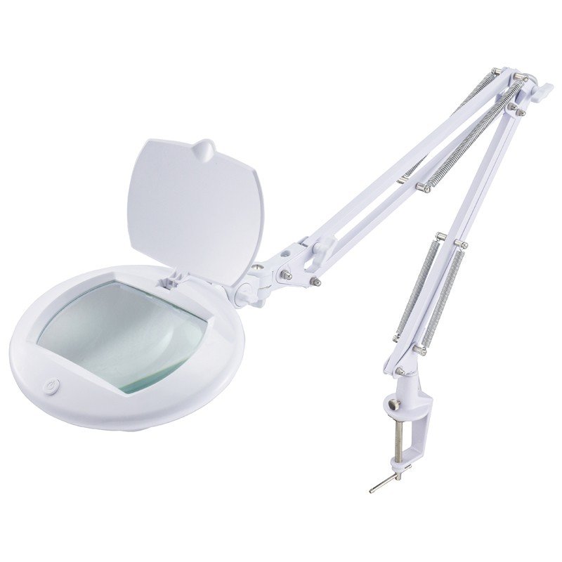 オーム電機　L-ZOOM ルーペ付LEDアームライト  AS-L8095-2B-W