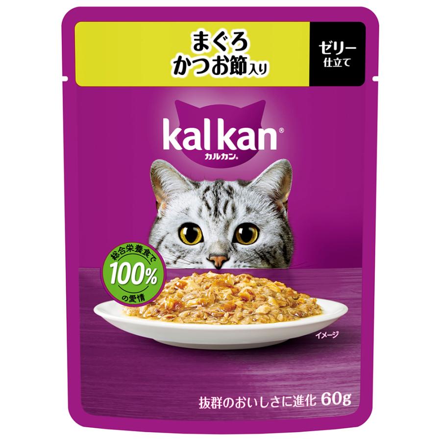 【ネコポス対応 12】マース ジャパン カルカン パウチ まぐろ かつお節入り 60g