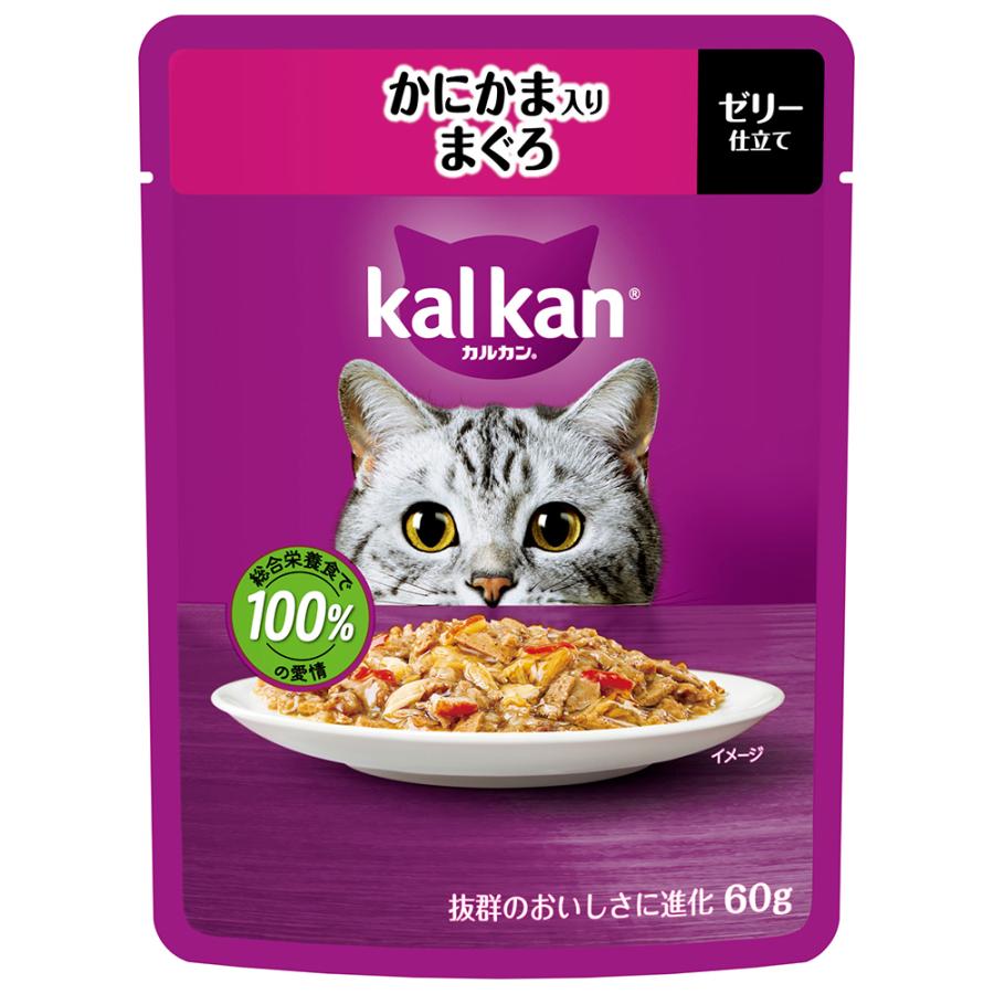 【ネコポス対応 12】マース ジャパン カルカン パウチ かにかま入り まぐろ 60g 【ｍ特】