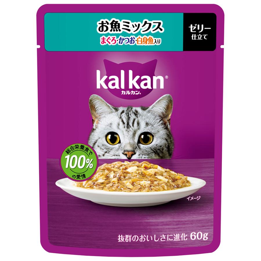 【ネコポス対応 12】マース ジャパン カルカン パウチ お魚ミックスまぐろ・かつお・白身魚 60g 【ｍ特】