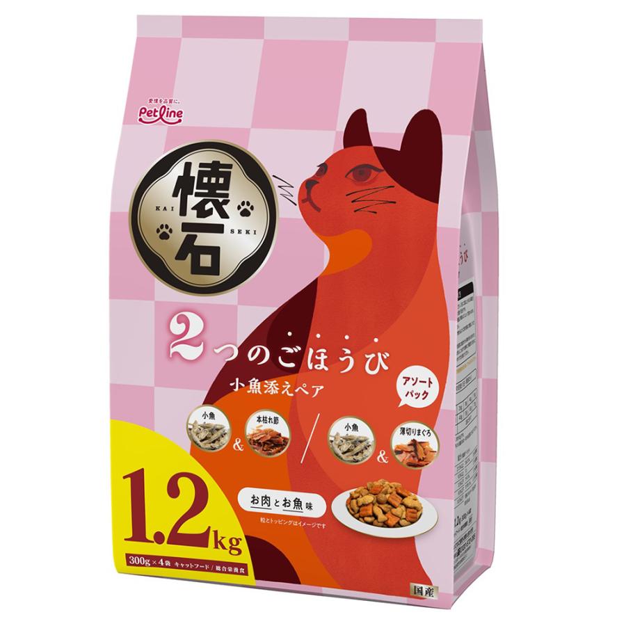 PETline(ペットライン)  懐石 2つのごほうび 小魚添えペア キャットドライ 総合栄養食 1.2kg
