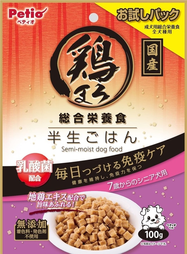 Petio(ペティオ) 鶏まろ 総合栄養食 半生ごはん 7歳からのシニア犬用 100g