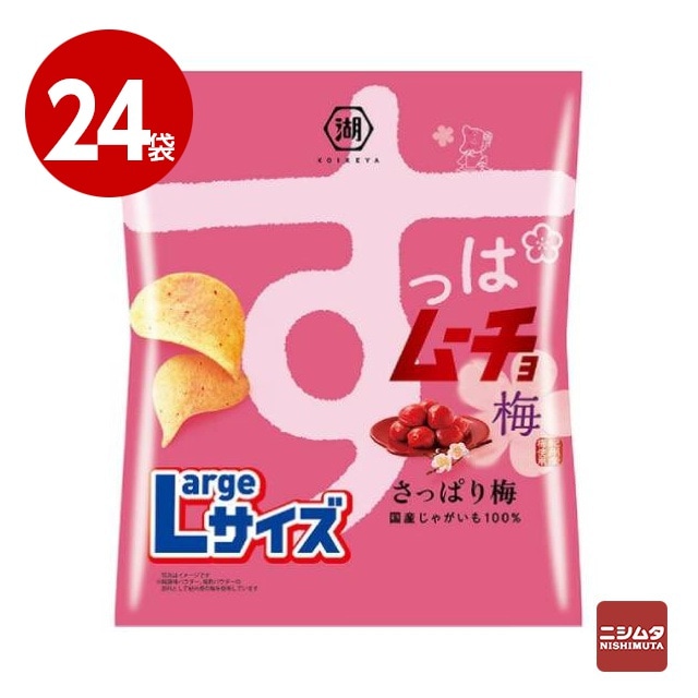 湖池屋　すっぱムーチョチップス　さっぱり梅　ラージサイズ　118g×24袋　お菓子　ポテトチップス【送料無料】【ｍ特】