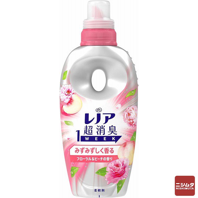 P&G レノア 超消臭1WEEK みずみずしく香るフローラル&ピーチの香り 本体 490ml 柔軟剤