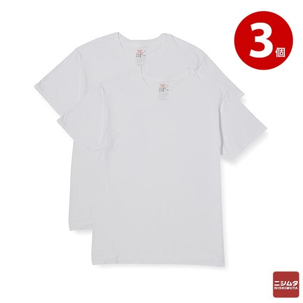 Hanes ヘインズ　クルーネックTシャツ　丸首半袖　白　Lサイズ　2枚組×3個　HM1EU702　メンズ　インナー