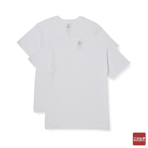 Hanes ヘインズ　クルーネックTシャツ　丸首半袖　白　LLサイズ　2枚組　HM1EU702　メンズ　インナー