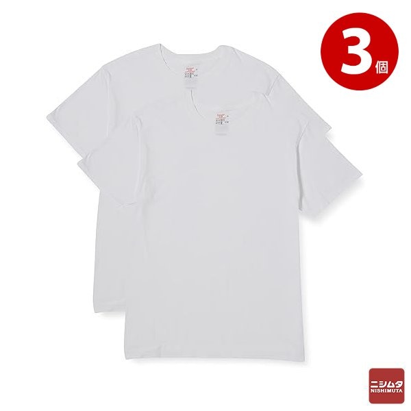 Hanes ヘインズ　クルーネックTシャツ　丸首半袖　白　LLサイズ　2枚組×3個　HM1EU702　メンズ　インナー