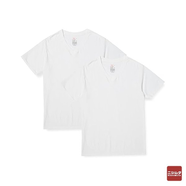 Hanes ヘインズ　VネックTシャツ　V首半袖　白　Mサイズ　2枚組　HM1EU704　メンズ　インナー