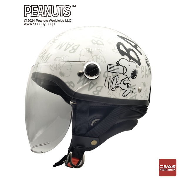 アークス スヌーピーデザインヘルメット バムバム シールド付き ホワイト SNH-103 スヌーピー ヘルメット