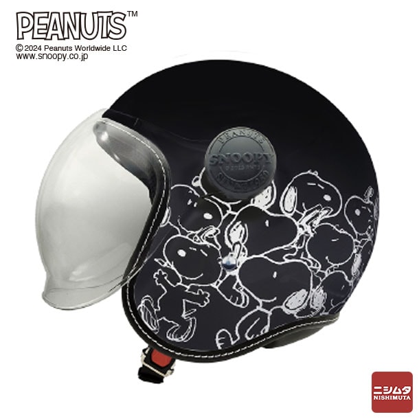 アークス スヌーピーデザインヘルメット スヌーピーカーニバル シールド付き ブラック SNJ-118 スヌーピー ヘルメット