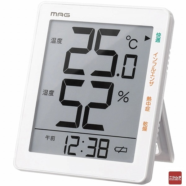 MAG　ノア精密 デジタル温度湿度計　TH-105WH【ｍ特】