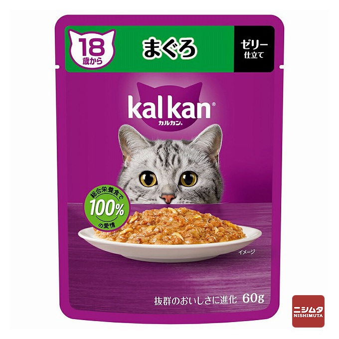 【ネコポス対応】マースジャパン　カルカン パウチ　18歳から　シニア猫用　まぐろ　ゼリー仕立て　60g