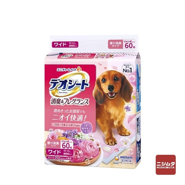 ユニ・チャーム　デオシート　消臭&フレグランス　フローラルシャボンの香り　ワイド　60枚　ペットシート【ｍ特】