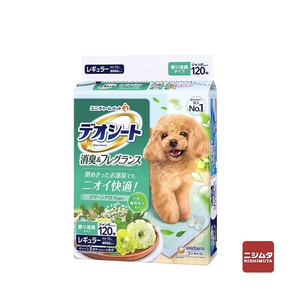 ユニ・チャーム　デオシート　消臭&フレグランス　グリーンアロマの香り　レギュラー　120枚　ペットシート【ｍ特】