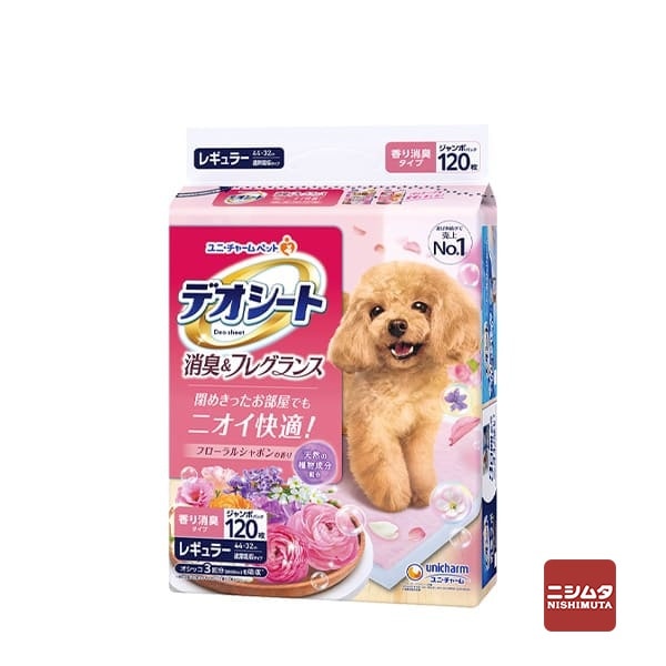 ユニ・チャーム　デオシート　消臭&フレグランス　フローラルシャボンの香り　レギュラー　120枚　ペットシート【ｍ特】