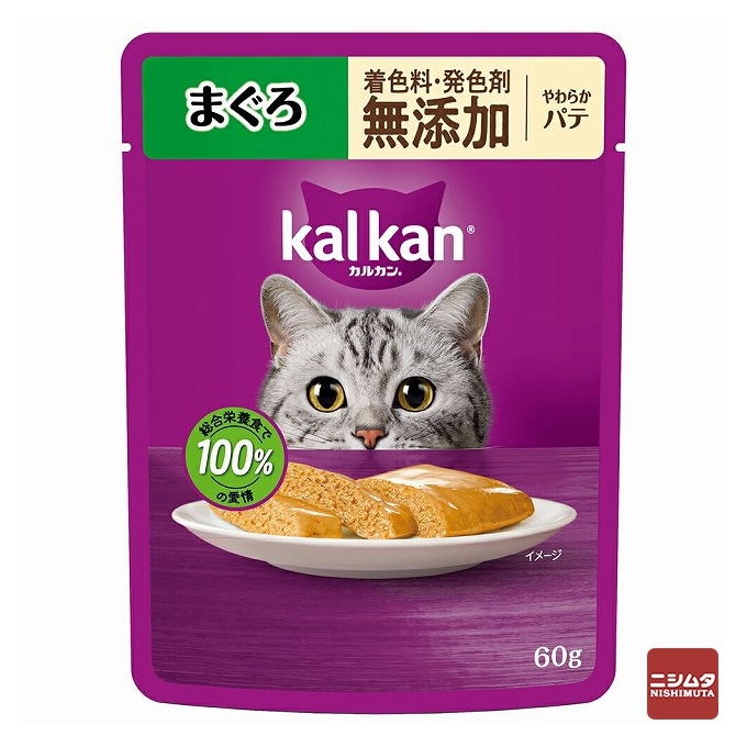【ネコポス対応 12】マースジャパン　カルカン パウチ　やわらかパテ　まぐろ　60g　無添加 【ｍ特】
