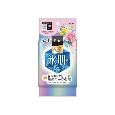 ライオン Ban さっぱり感 PREMIUMシート クールタイプ ひんやりフローラルの香り 30枚
