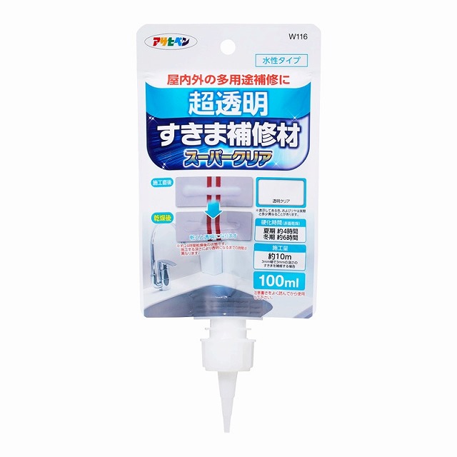 アサヒペン　すきま補修材　スーパークリア　W116　クリア100ml