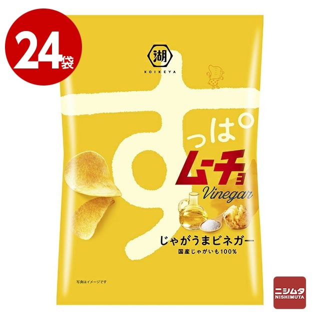 湖池屋　すっぱムーチョチップス　じゃがうまビネガー　55g×24袋　お菓子　ポテトチップ 【ｍ特】