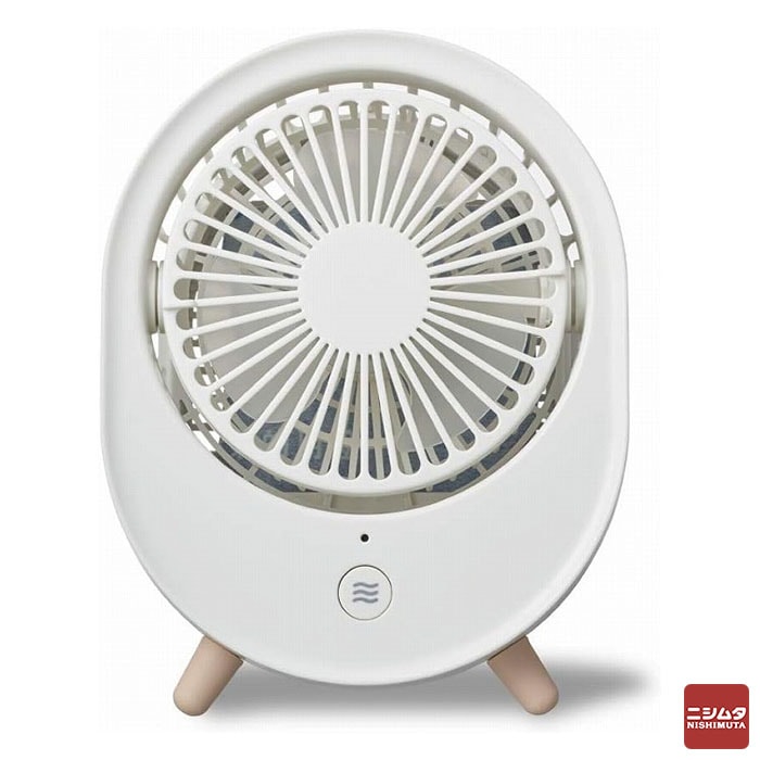 ドウシシャ 【新品・外箱に少々難あり】　アイスパック付き充電式デスクファン ホワイト CFW-83B WH ファン 扇風機 コンパクト