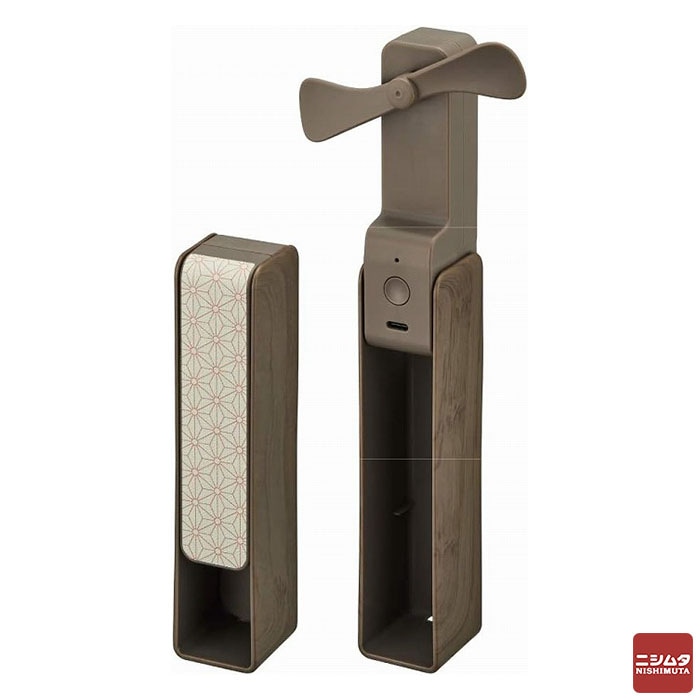 ドウシシャ 【新品・外箱に少々難あり】　扇子ファン 麻の葉 FSW-96B A ファン 扇風機 コンパクト