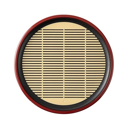 アサヒ興洋　そば皿　丸渕朱　すのこ付