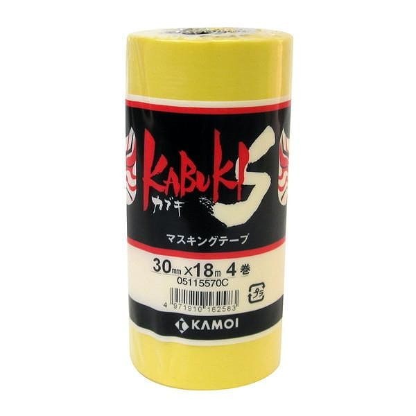 カモ井 車両・塗装用 マスキングテープ カブキS 30mm×18m 4巻入