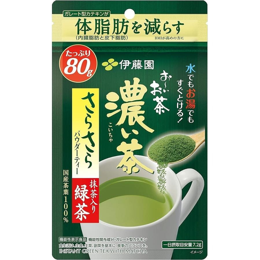 伊藤園 お～いお茶 濃い茶 さらさら抹茶入り緑茶 80g