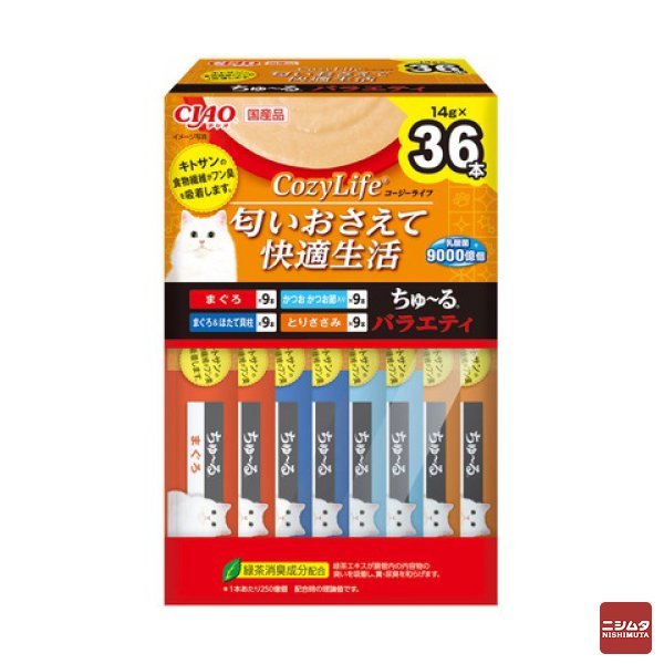 いなば　Cozy Life（コージーライフ）　ちゅ～る バラエティ 14g×36本入り(BOX)　猫用 おやつ CIAOちゅーる