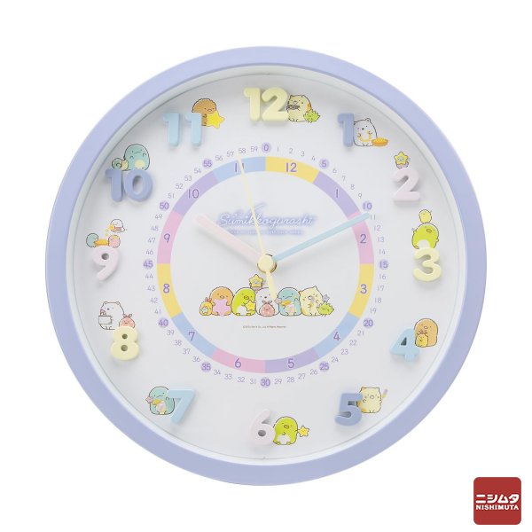 キャラクター掛け時計　すみっコぐらし　パープル　星空さんぽ　2926-230【送料無料】【ｍ特】