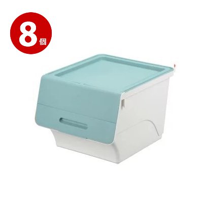 《8個セット》サンカ　収納ボックス　フロック　30　深型　ブルー/ホワイト　FR30BLWH