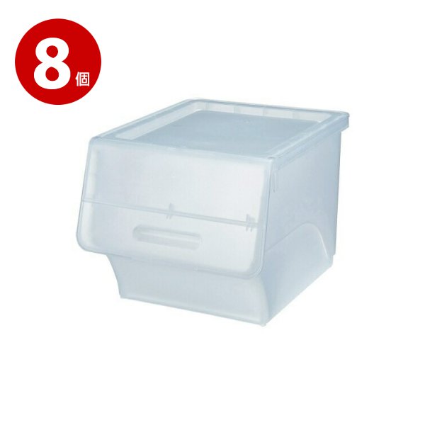 《8個セット》サンカ　収納ボックス　フロック　30　深型　クリア　NFR-30CL　衣装ケース　収納ケース　衣類収納　押し入れ収納　クローゼット収納　おもちゃ収納【送料無料】
