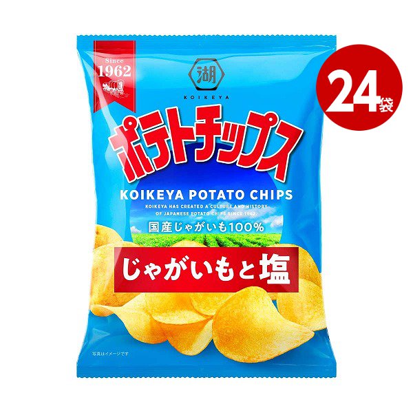 湖池屋　ポテトチップス　じゃがいもと塩　55ｇ×24袋 【ｍ特】