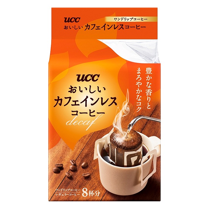 UCC おいしいカフェインレスコーヒー ワンドリップコーヒー 8杯分