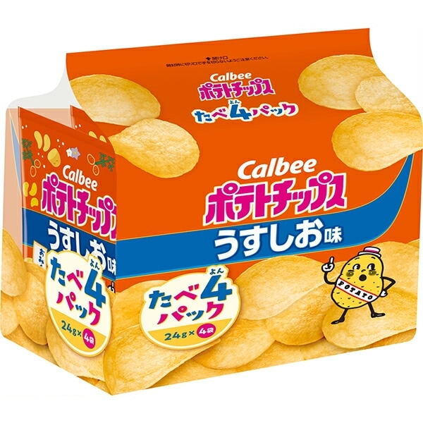 カルビー　ポテトチップス　うすしお　たべよんパック　96g（24g×4袋）