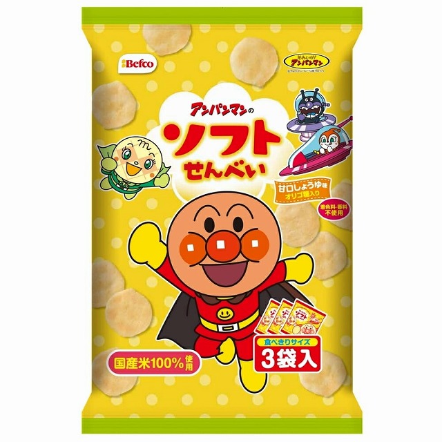 栗山米菓　アンパンマンのソフトせんべい　48g（16g×3袋）