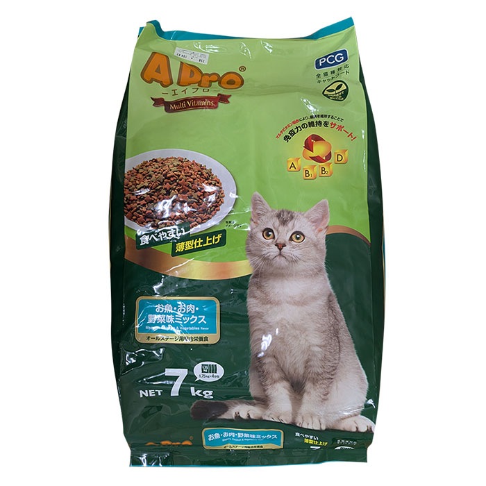 Apro エイプロ 猫ドライフード お魚・お肉・野菜味ミックス 7kg 大容量 多頭 大容量 多頭飼 猫 増量 キャットフード 猫 ドライフード